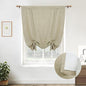 DriftAway Double Layer Linen Blackout Tie Up Curtains Thermal Insulated Fully Lined Balloon Roman Shade Bathroom Window Adjustable Rod Pocket for Small Window 31 Inch by 47 Inch Light Khaki Linen