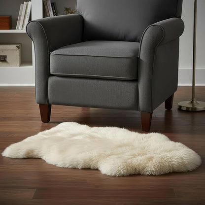 Premium Cream/Champagne Sheepskin Rug - Sheep Rugs - Soft Fluffy Real Sheepskin Fur - 2ft x 3ft Sheep Skin Chair Throw