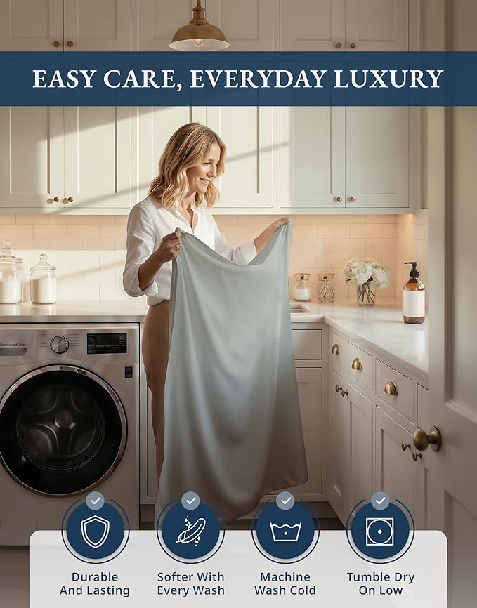 LANE LINEN 100% Egyptian Cotton Bed Sheets Twin XL - 1000 Thread Count, Soft & Comfy Luxury Hotel Thick Bedding Sheets & Pillowcase Set, Machine Wash Cooling 15'' Twin XL Deep Pocket Sheet Set-Silver