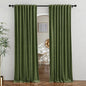 RYB HOME Velvet Room Divider Curtains for Space Separation, Noise Reduce Barrier for Nursery, Large Window Curtains for Sliding Glass Door, Olive Green, W 62 x L 84, 2 Panels Set