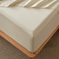 MooMee Fitted Bottom Sheet Only 100% Washed Cotton Linen Like Textured Breathable Durable Soft Comfy Deep Pocket Fits Mattress up to 17" (Almond Milk Grey, California King)