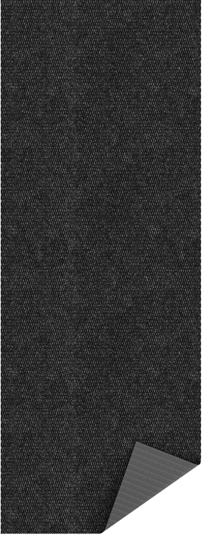 Ottomanson Commercial Scrape Rib Entry Mat – Heavy Duty Ribbed Floor Mat for High Traffic – Non Slip Rubber Back, Waterproof – Indoor Outdoor Use for Offices, Schools, Lobbies, 2'7" x 22', Black
