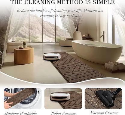 hicorfe Indoor Doormat,Front Back Door Mat Rubber Backing Non Slip Door Mats 20"x31.5" Absorbent Resist Dirt Entrance Doormat Inside Floor Mats for Entryway Washable Low-Profile(Camel)