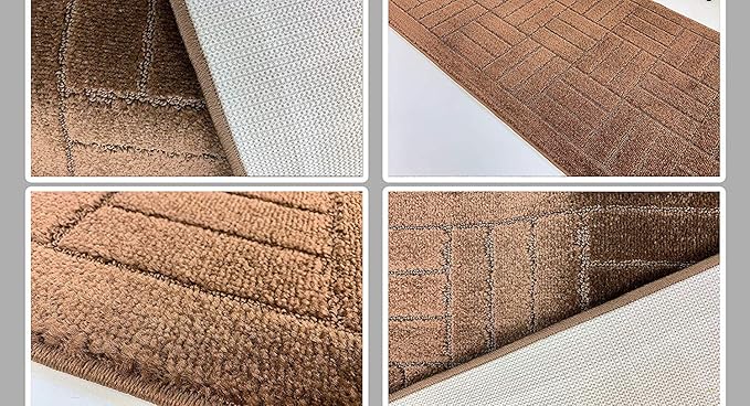 Custom Length Hallway Runner Rug,Slip Resistant,Bricks Brown, 26 Inch X 31 feet, Sold and Priced Per Foot