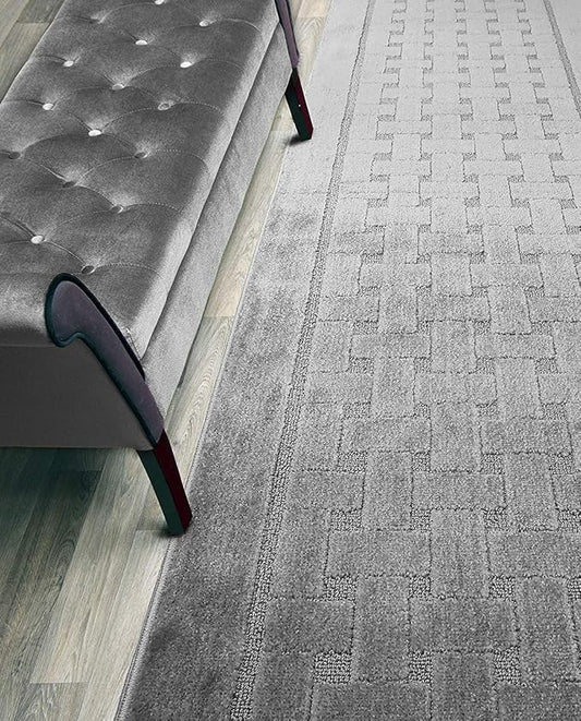 Non Slip Washable Carpet Runner Rug with Rubber Backing, Custom Floor Mat for Kitchen Hallway Stairs Bedroom Bathroom Entry, Grey, Your Choice of Length, 26 Inch X 11 feet