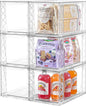 6Pack Stackable Kitchen Storage Organizer, Pantry Organizers and Storage, Clear Foods Organizer Bins with Handles, Easily Assemble for Bathroom, Kitchen, Pantry, Cabinet, Closet