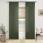 Olive Green Linen Pinch Pleated Curtains 84 Inches Long 2 Panels for Living Room Bedroom Linen Pleated Hooks Rings Back Tab Light Filtering Loden Moss Green Farmhouse Drapes 84 Inch Length