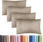 King Pillow Cases Set of 4 - Ultra Soft Hotel Quality Pillowcase Covers - Comfy, Cozy & Wrinkle Free - Shrinkage and Fade Resistant - Machine Washable Pillow Protectors - 4 Piece Set - Heathered Beige