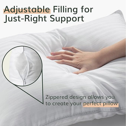 Fern and Willow Premium Queen Size Bed Pillows - Set of 2, 28"x20" - Luxurious Ultra-Soft Cooling Pillow - Hotel Quality, Down Alternative Fill, Medium Firm Support for Side, Back & Stomach Sleepers