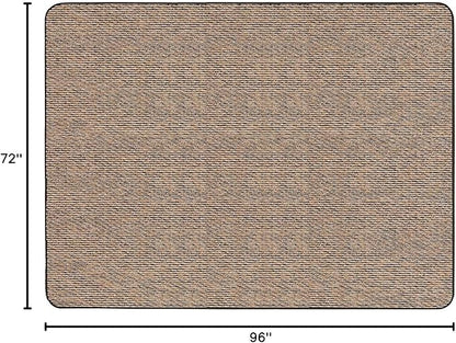 House, Home and More Skid-Resistant Carpet Indoor Area Rug Floor Mat - Black Ripple - 6 Ft X 8 Ft - Non Slip Rubber Backing, Stain Resistant, Dog Friendly, Living Room Bedroom Kitchen Entryway