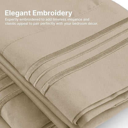 King Pillow Cases Set of 4 - Ultra Soft Hotel Quality Pillowcase Covers - Comfy, Cozy & Wrinkle Free - Shrinkage, Stain and Fade Resistant - Machine Washable Pillow Protectors - 4 Piece Set - Cream