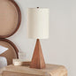 Nourison Home 21" Copper Finish Wood Triangle Table Lamp for Bedroom, Living Room, Dining, Office, Entryway