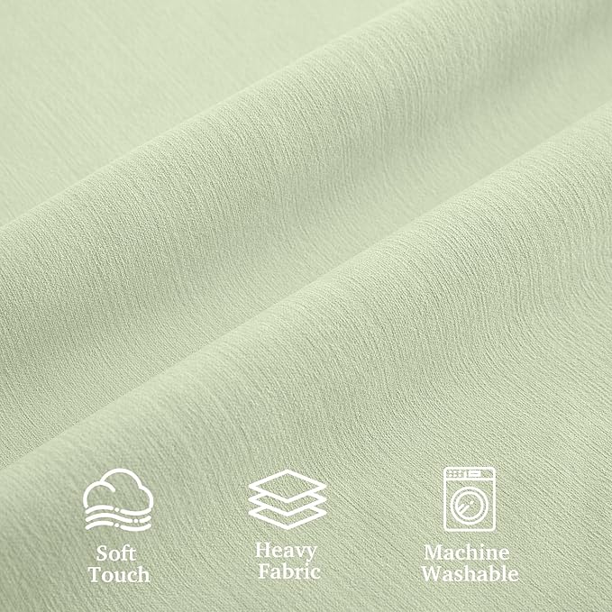 RYB HOME Velvet Chenille Window Curtains 100 inches Long, Thick Blackout Thermal Insulated Vertical Luxury Drapes for Bedroom Nursery Living Room, 52 Width 2 Panels, Sage Green