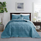 CHIXIN Bedspread Coverlet Set Queen Size - Lightweight Bedding Cover - Beautiful Stitching - 5 Piece Reversible Bedspread - Luxury Damask Paisley Pattern (Queen, Lagoon)