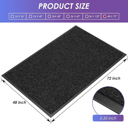 Kuyal Door Mat, 4'x6' Indoor Outdoor Entrance Mat to Trap Dirt and Moisture, Non Slip Waterproof Outdoor Mats, Commercial Floor Inside Outside Entrance, Heavy Duty Durable Welcome Mats, Black