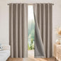 Joydeco Blackout Curtains for Bedroom - Natural Linen Curtains 37 X 63 inch, Thermal Insulated 100% Blackout 2 Panels Light Blocking Drapes, Rod Pocket & Back Tabs, Darkening Privacy for Living Room