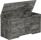 HOOBRO Storage Bench, 39.4” Retro Wooden Storage Chest with U-Shaped Cut-Out Pull, Safety Hinge, Supports 220 lb and Easy Assembly for Toy Box Organizer (Vintage Gray) VP771CW01
