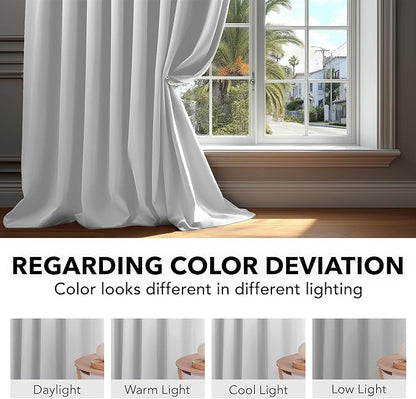 Deconovo Blackout Curtains, Thermal Insulated, W52 x L72 2 Panels, Back Tab, Machine Washable, Room-Darkening Drapes for Bedroom/Living Room Greyish White