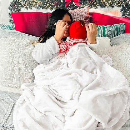 Bedsure GentleSoft Fleece Blankets King Size White - Bed Blanket Soft Lightweight Plush Cozy Fuzzy Luxury Microfiber, 108x90 inches