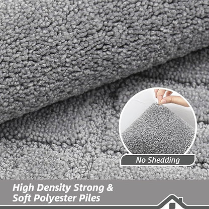 BEQHAUSE Door-Mat-Non-Slip Dirt Trapper Door Mats Low-Profile Front Door Mat Absorbent Floor Mats for Entryway Washable Mud Resistant Home Entrance Doormat,Light Grey,24"x36"