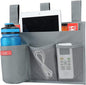 Zafit Hanging Bedside Caddy, Bedside Storage Organizer for Magazine, Phone, Remote control (4 Pockets-Grey)