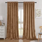 SMILETIME Amber Beige Crushed Velvet Curtains 52x84inch Rod Pocket Luxurious Thermal Insulated Soundproof Drapes Soft and Durable Light-Filtering Window Treatments for Living Room Bedroom, 2 Panels