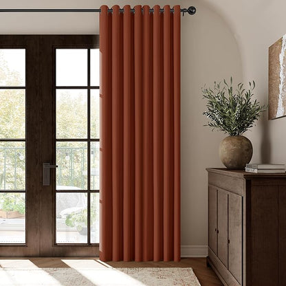 ChrisDowa 100% Blackout Terracotta Solid Curtains 102 Inches Long 2 Panels for Bedroom Living Room,Farmhouse Room Darkening Thermal Insulated Soundproof Grommet Top Window Treatment Drapes,52x102