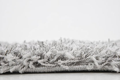 Unique Loom Solid Shag Collection Area Rug (2' x 6' 5" Runner, Cloud Gray)