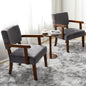 Accent Chair Set of 2 with Table, Living Room Chairs with VelvetSoft Seat and Armrests for Living Room Bedroom Reading Room Waiting Room (Greyvelvet)