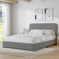 BarnFurin Queen Size Boucle Bed Frame with Headboard, Upholstered Platform Bed with Wood Slats, Soft Rounded Corners, No Box Spring Required, Easy Assembly, Light Grey
