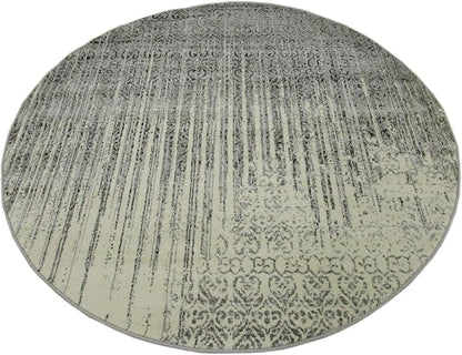 Unique Loom Del Mar Collection Area Rug - Jennifer (6' 1" Round, Gray/ Black)