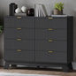 Fluted 8 Drawer Tall Dresser, 47.2" Wide Modern Boho Chest of Drawers, Wooden Storage Dresser TV Stand for Bedroom, Living Room, Closet, Hallway, Curved Profile Design