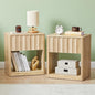 Fluted Dresser, Small Nightstands Set of 2, Natural Bedside Table with Drawer and Storage, Mid Century Modern Side Table for Bedroom Sofa
