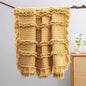 Ultra Soft Pre-Washed Quilted Boho Yellow Twin Size Blankets for Bed, Ruffle Fringed Decorative Throw, Stone Washed Chic Rustic Blanket for Sofa Couch Bed, 60"*80"
