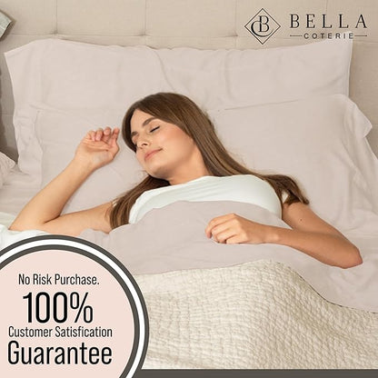 Bella Coterie Luxury Bamboo Viscose King Size Sheet Set | 100% Organically Grown | Ultra Soft | Cooling for Hot Sleepers | 18" Deep Pocket [Dune]