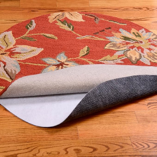 8'6 Round Non-Slip Rug Pad, Reversible Gripper, Non Skid Pads for Hardwood, Vinyl, Tile, Laminate Floors, Keep Area Rugs Secure, Natural Materials Safe for Indoor Flooring, ¼” Thick
