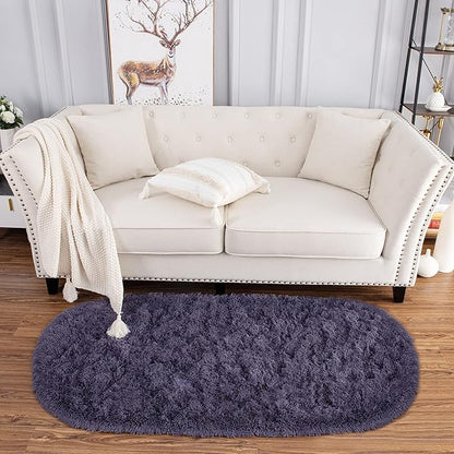 Noahas Ultra Soft Fluffy Bedroom Rugs Kids Room Carpet Modern Shaggy Area Rugs Home Decor 2.6' X 5.3', Taro Purple