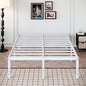 18 Inch White Full Size Bed Frame Heavy Duty Metal Platform No Box Spring Needed, Maximum Storage, Easy Assembly, Noise Free