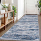 3x8 Modern Abstract Runner Rug for Hallways, Navy Blue Gray Neutral Multi Super Soft Hallway Decor Kitchen Rugs with Non-Slip, Non-Shedding Washable Rug for Entryway Bedroom Indoor