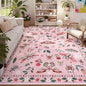 Lahome Insect 9x12 Area Rugs for Living Room Bedroom, Soft Washable Rugs 9x12 Stain Resistant, Ultra-Thin Non-Slip Non-Shedding Accent Carpet for Dining Room Office, Pink