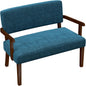 Accent Chair 2 Seat, Arm Chairs with Soft Seat and Armrests for Living Room, Love seat for Dining, Reading, and Waiting Rooms (Blue)