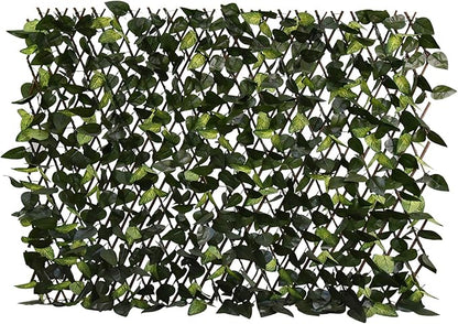 GLANT Expandable Fence Privacy Screen for Balcony Patio Outdoor,Decorative Faux Ivy Fencing Panel,Artificial Hedges (Single Sided Leaves) (4, Green-Verdant)