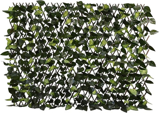 GLANT Expandable Fence Privacy Screen for Balcony Patio Outdoor,Decorative Faux Ivy Fencing Panel,Artificial Hedges (Single Sided Leaves) (4, Green-Verdant)
