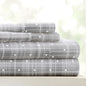Linen Market 4 Piece King Sheet Set - Breathable, Double-Brushed Patterned Cooling Sheets – Oeko-TEX Certified Ultra Soft & Wrinkle-Free 16" Deep-Pocket King Sheets - Easy Care Polka Dot Gray