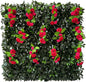 Sumery Expandable Fence Privacy Screen for Balcony Patio Outdoor,Decorative Faux Ivy Fencing Panel,Artificial Hedges (Single Sided Leaves) (1, Branches -Red Rose)
