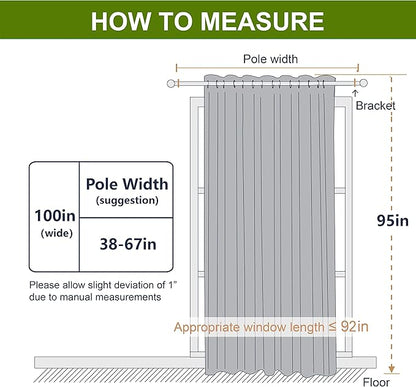 NICETOWN 95 inches Patio Door Curtains - Thermal Drapes Sliding Door Blinds for Hotel and Office, Blackout Shade for Curtain Rods (Olive Green, W100 inches x L95 inches)