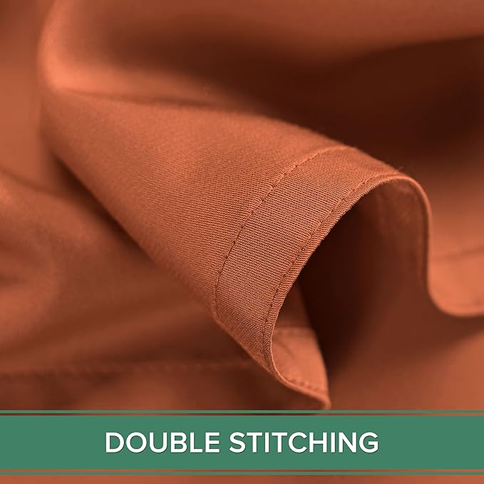 Pure Bamboo Full Sheets, Genuine 100% Organic Viscose Derived from Bamboo Bed Sheet Set, Luxuriously Soft & Cooling, Double Stitching, 2 Year Quality Promise (Full, Terracotta)