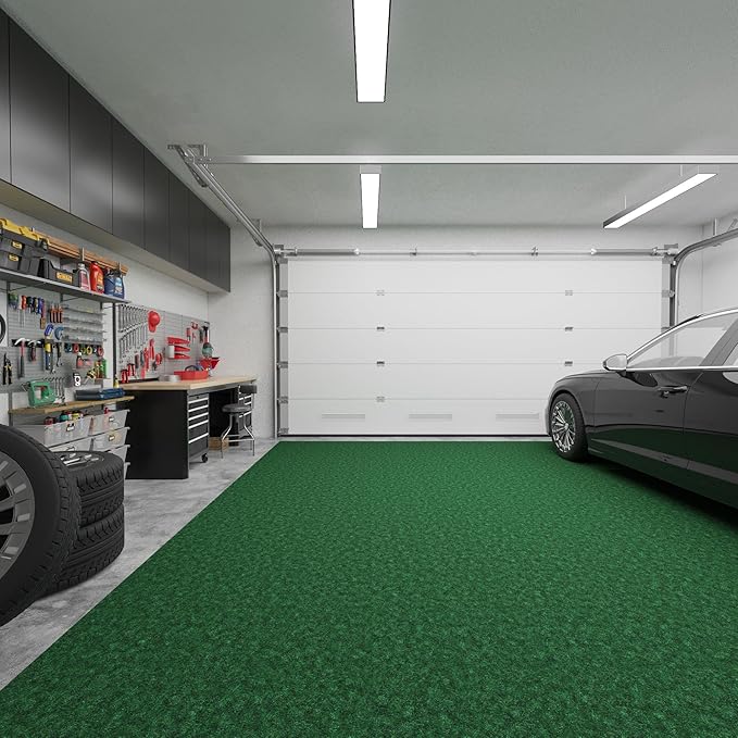 Ottomanson 6'6" x 31' Hallway Runner with Scraper Pile - Extra Durable Non-Slip Rug Mat for Indoor & Outdoor Use - Ideal for Kitchen, Entryway & Garage - High-Traffic Carpet, Green