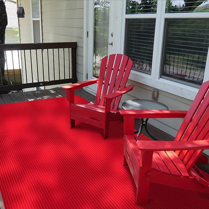 Ottomanson 3'11" x 11' Hallway Runner with Scraper Pile - Extra Durable Non-Slip Rug Mat for Indoor & Outdoor Use - Ideal for Kitchen, Entryway & Garage - High-Traffic Carpet, Red