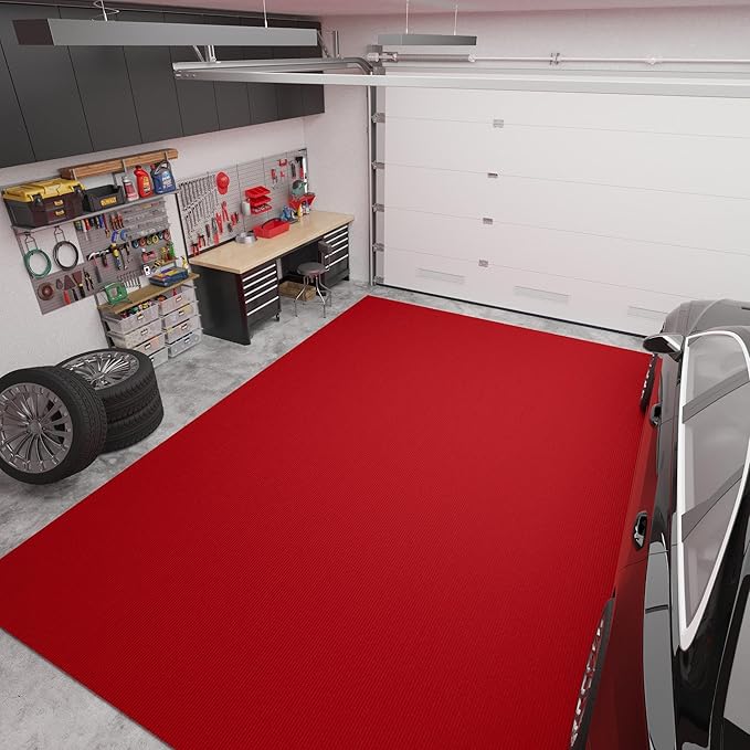 Ottomanson 6'6" x 34' Hallway Runner with Scraper Pile Extra Durable Non-Slip Rug Mat for Indoor & Outdoor Use - Ideal for Kitchen, Entryway, Patio & Garage - High-Traffic Carpet, Red